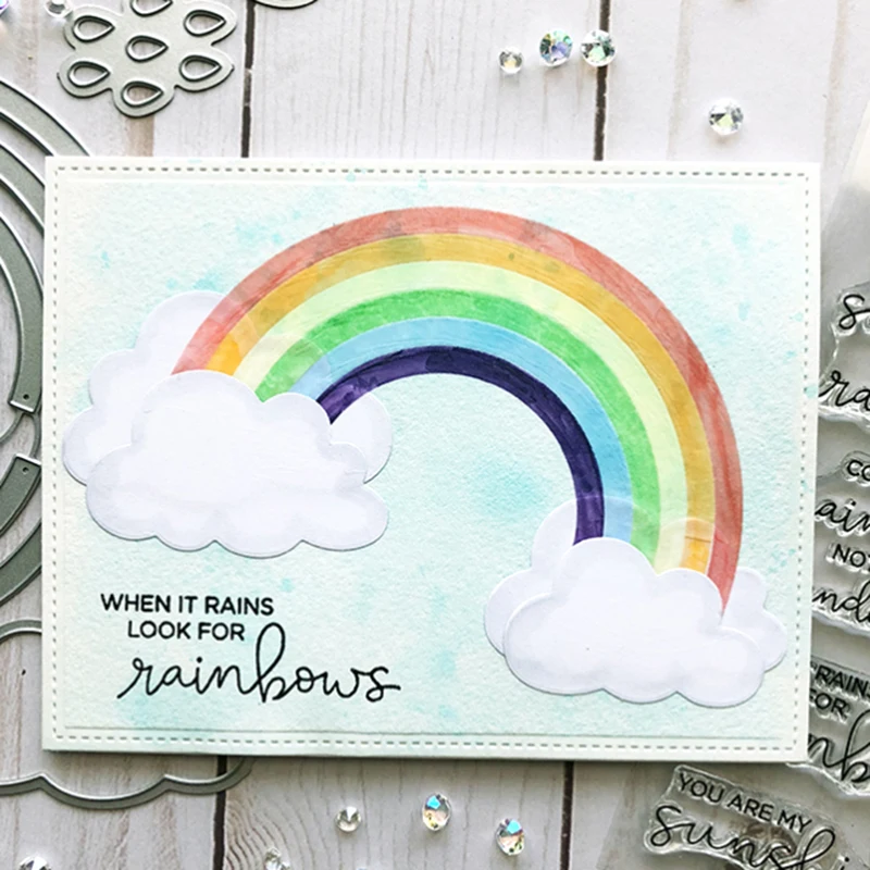 Lucky Goddess Metal Cutting Dies Rainbow sun clouds diy Scrapbooking Photo Album Decorative Embossing Paper Card Crafts Die