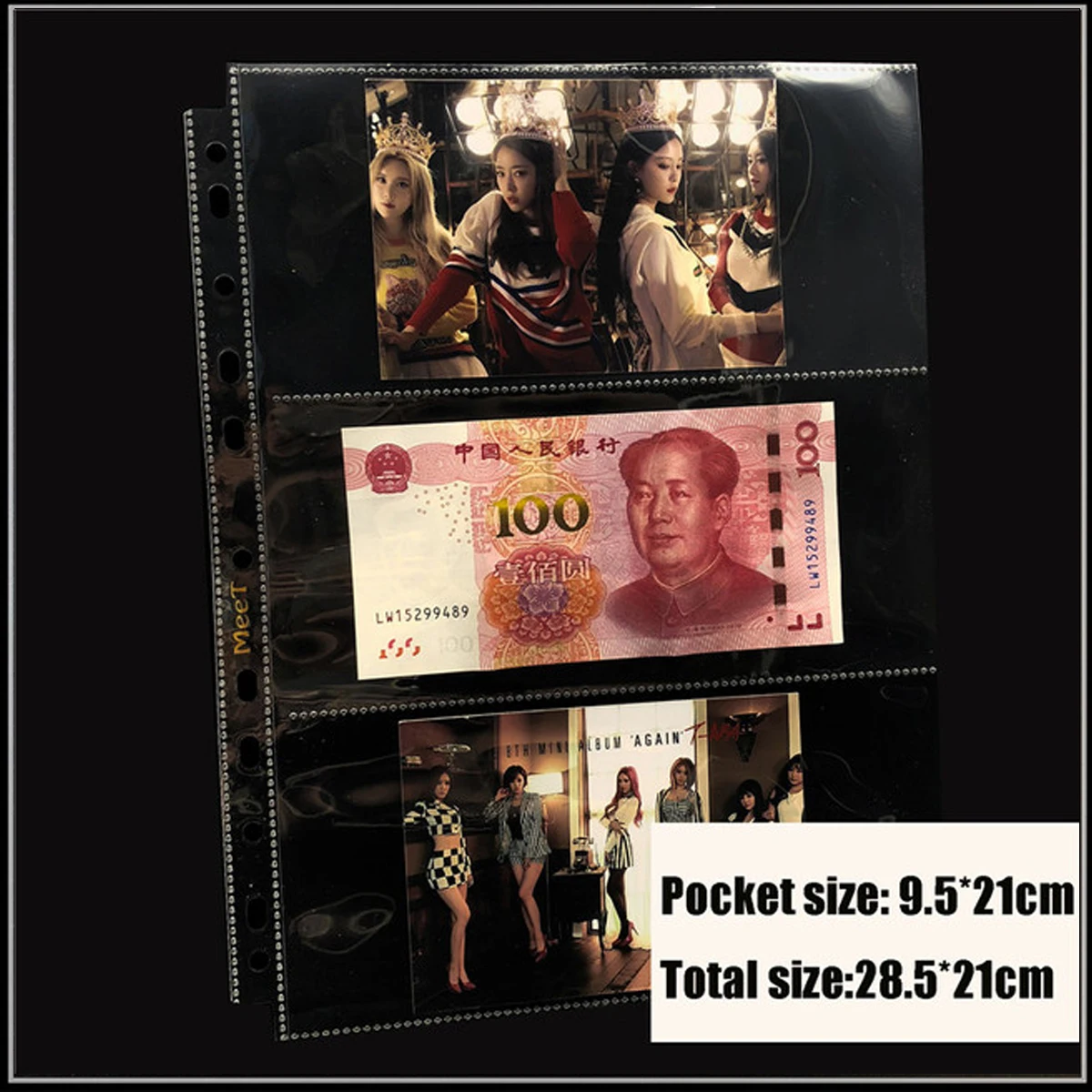 20pages 1 2 3 4 6 8 9 pockets cards page Photo Album cards page for Magical currency collection board game cards star Post card