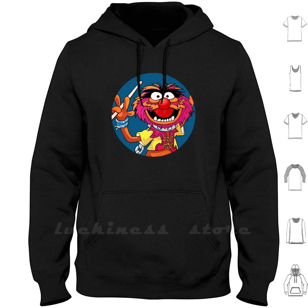 The World's Greatest Drummer Hoodie Long Sleeve Animal The Electric Mayhem Drummer Drums Drumming Music Rock N