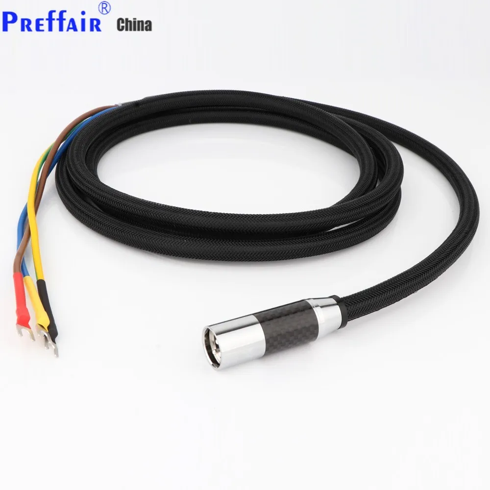 Preffair OFC cobre 3 cables subaltavoz Cable fibra de carbono 3PIN macho XLR a cable secundario de extremo de pala