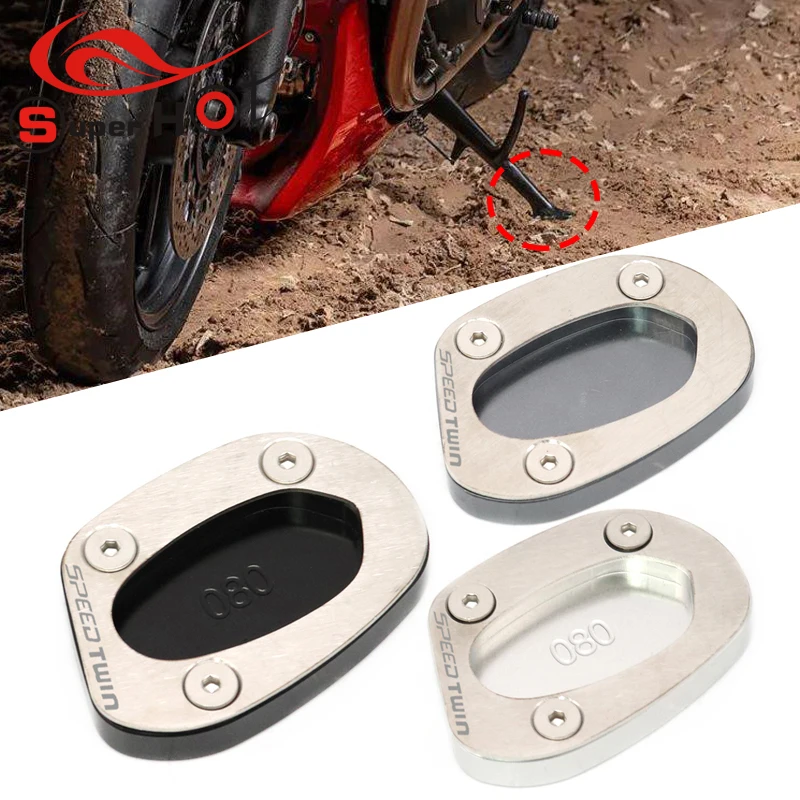 

For Triumph Speed Twin 1200 2019 2020 2021 Motorcycle Accessories CNC Kickstand Foot Side Stand Extension Pad Support Plate