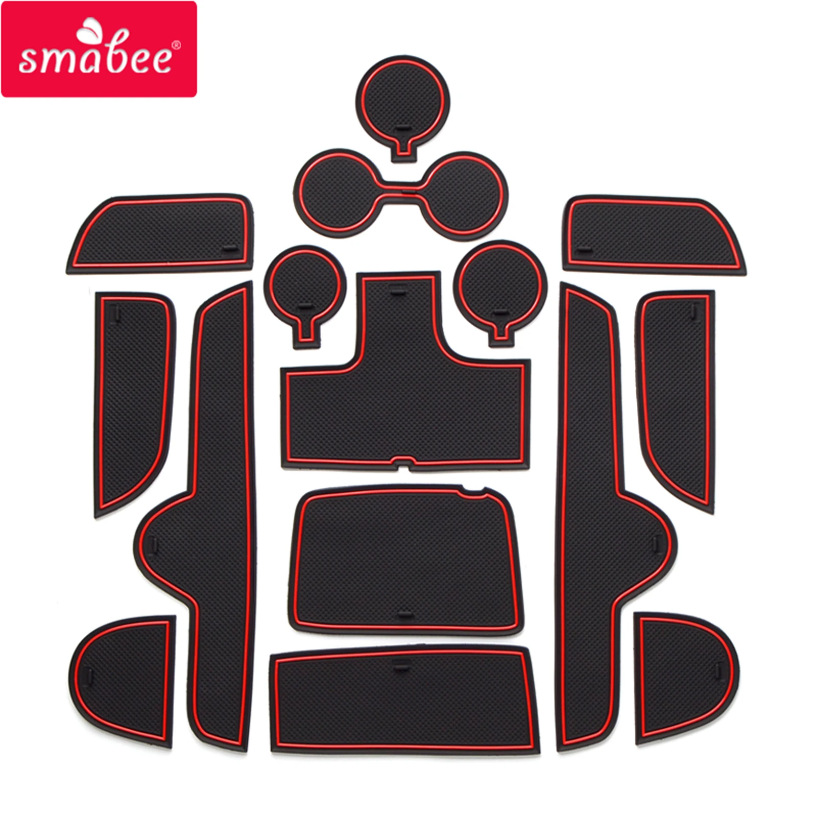 Smabee Car Anti-Slip Gate Slot Cup Mat For KIA Forte K3 Cerato 2019 2020 Cup Holders Non-Slip Door Mats Accessories Non-Slip Pad