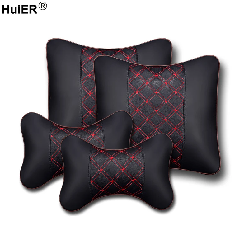 

Auto Car Lumbar Back Support Waist Cushion Headrest Supply PU Leather For Car Office Home Chair Car styling Seat Support Relax