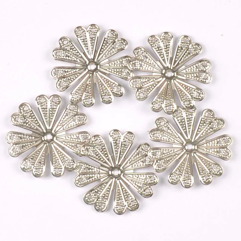 20pcs 40mm silver/gold/bronze Metal Crafts Wraps Filigree Flowers Connectors For Scrapbook DIY Home Decor Handicraft yk0762-2