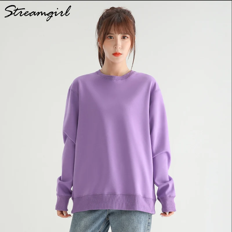 Oversize Women\'s Sweatshirts For Women 2022 Spring Boyfriend Sweatshirt Autumn Cotton Tops Vintage Sweatshirt Female Casual