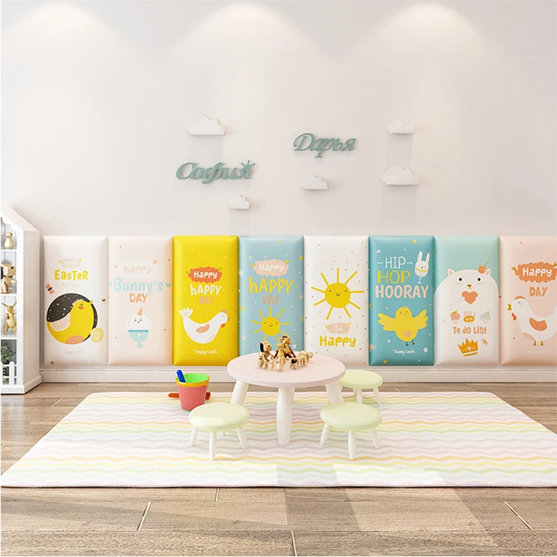 Cartoon Dier Bed Hoofdeinden Anti-Collision Tatami Kids Slaapkamer Decor 3d Sticker Hoofdeinde Cabecero Hoofdsteunen Board Hoofd Bed