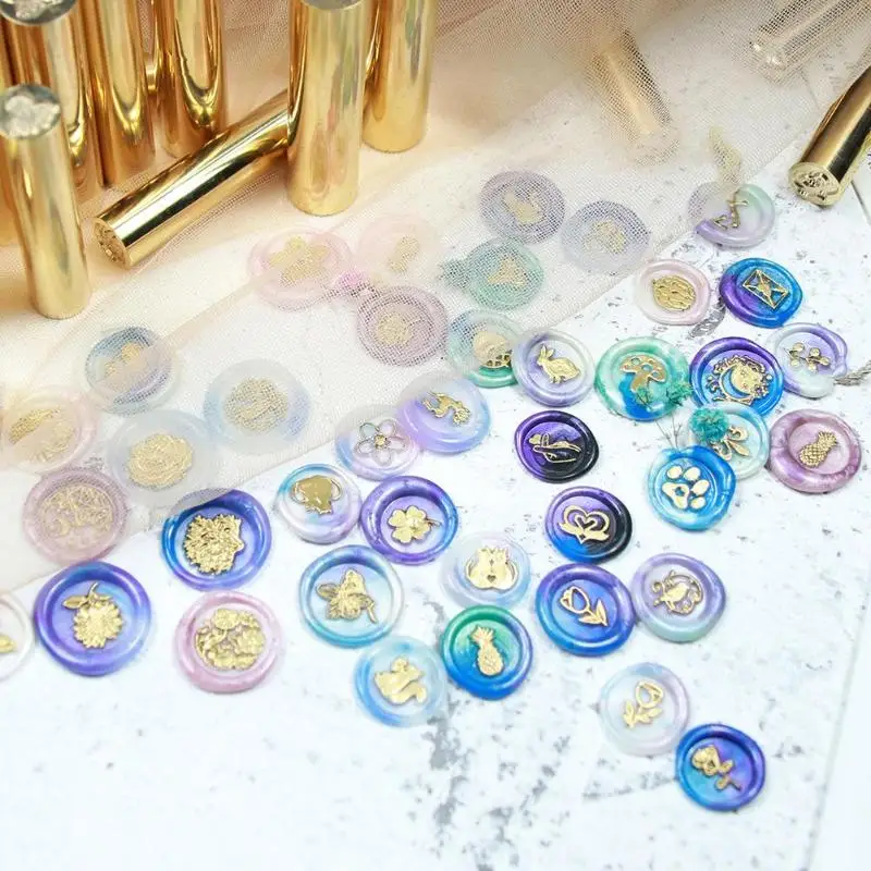 100Pcs Octagon Vintage Wax เม็ดแสตมป์ลูกปัดศุลกากรงานแต่งงานซองจดหมายจดหมายส่วนตัวหัตถกรรมตกแต่ง