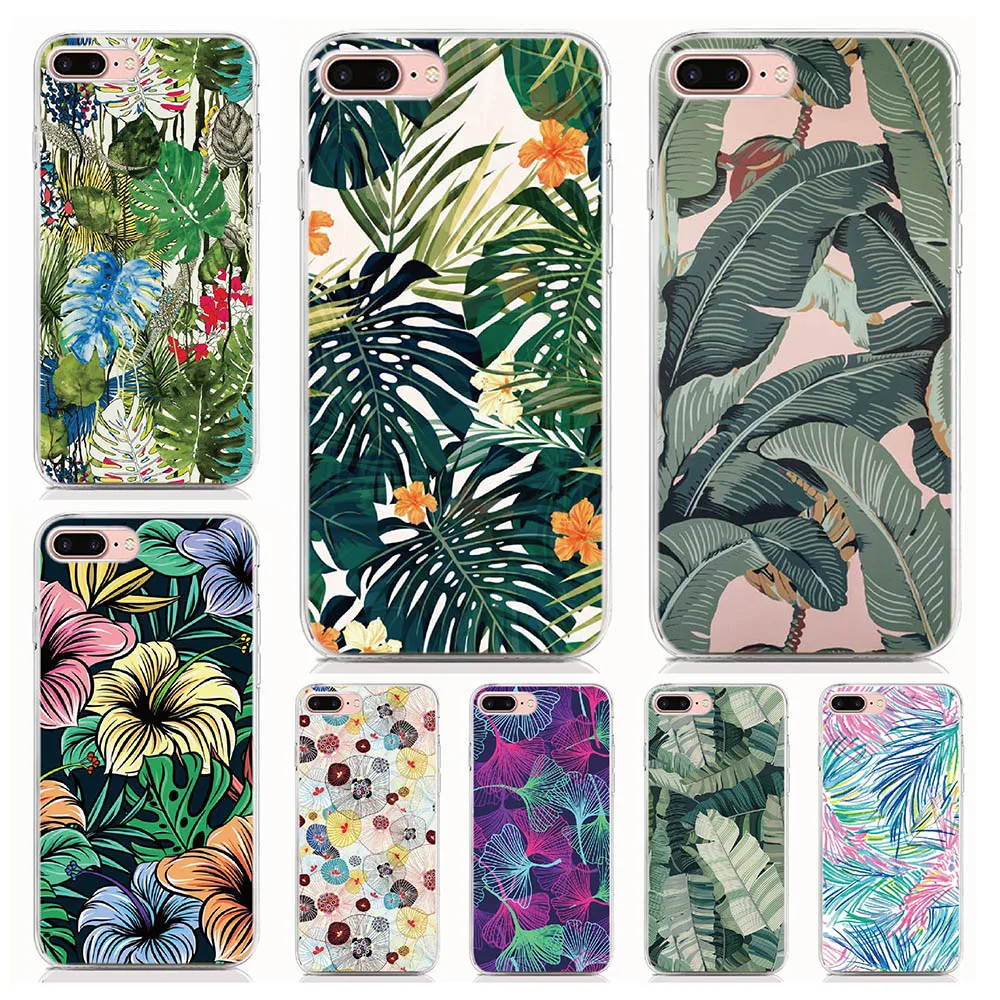 For Alcatel 1A 1B 1S 1V 2020 3C 3L 2020 case Soft Tpu Silicone Case Green leaves Back Cover Phone Cases