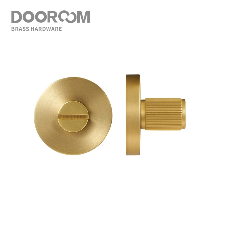 DOOROOM brass door lock key escutcheon plates Knurled Striped Thumbturn for inside door room bathroom thumb turn