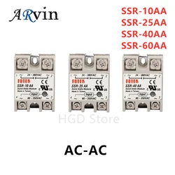 SSR-10AA SSR-25AA SSR-40AA SSR-60AA SSR 10A 25A 40A 60A Solid State Relay Module 80-250V Input AC 24-380V AC Output