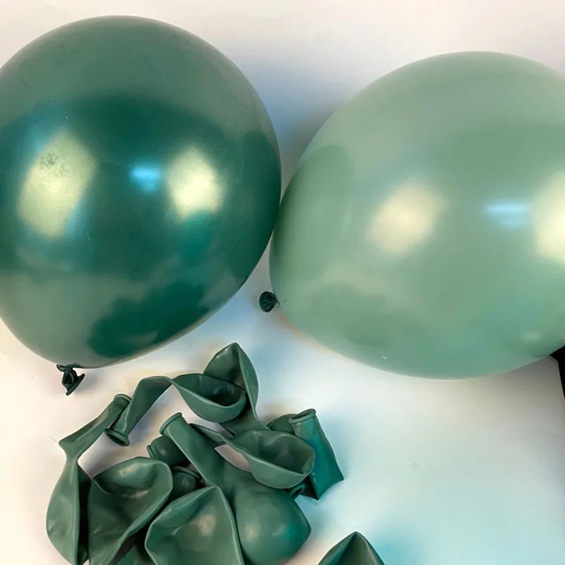 20pcs Chrome Metal Balloons Latex Green Ballons Wild One Boys Birthday Jungle Themed Baby Shower Party Decoration