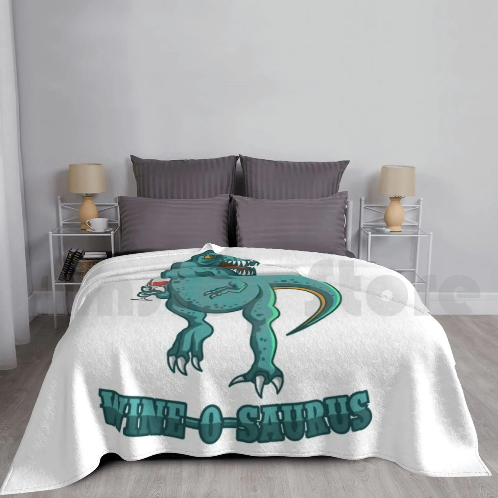 Wine Lover Dino Wine Drinker Gift Connoisseur Blanket For Sofa Bed Travel Dino Wine Lover Wine Drinker Sommelier