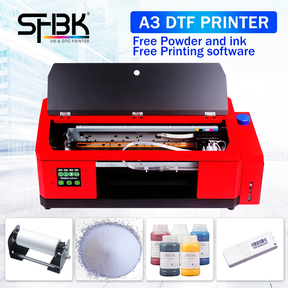 EPSON A3 DTF printer Machine roll and A3 A4 PET film with adsorption platform white ink heat transfer transfer T-shirt clothes