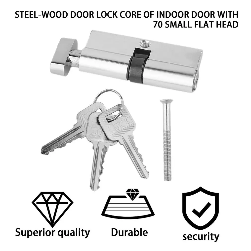 

Hot Door Cylinder Lock Biased 70mm 3 Keys Anti-Theft Entrance Home Security Interior Bedroom Cylinder Home Security Anti-Snap