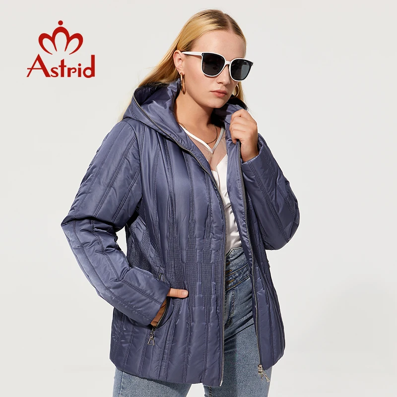 Astrid 2022 new winter jacket plus size parkas women\'s winter down jackets Short Slim Cotton Hooded fashion Ladies Parka AM-7546