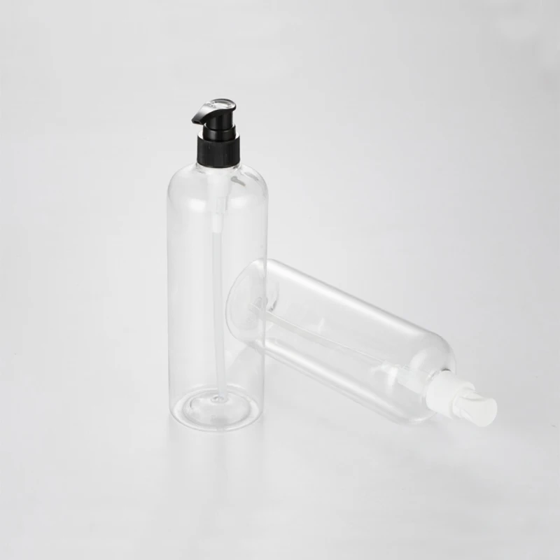 Botellas Vacías transparentes de plástico para el cuidado Personal, botes de plástico rellenables para loción, cosméticos, Gel de ducha y champú, 500ML X 20