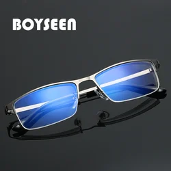BOYSEEN Metal Full Frame Myopia Glasses Anti Blue Light  Eye Protection Glasses Nearsighted Glasses HD Lens -1.0~-4.0