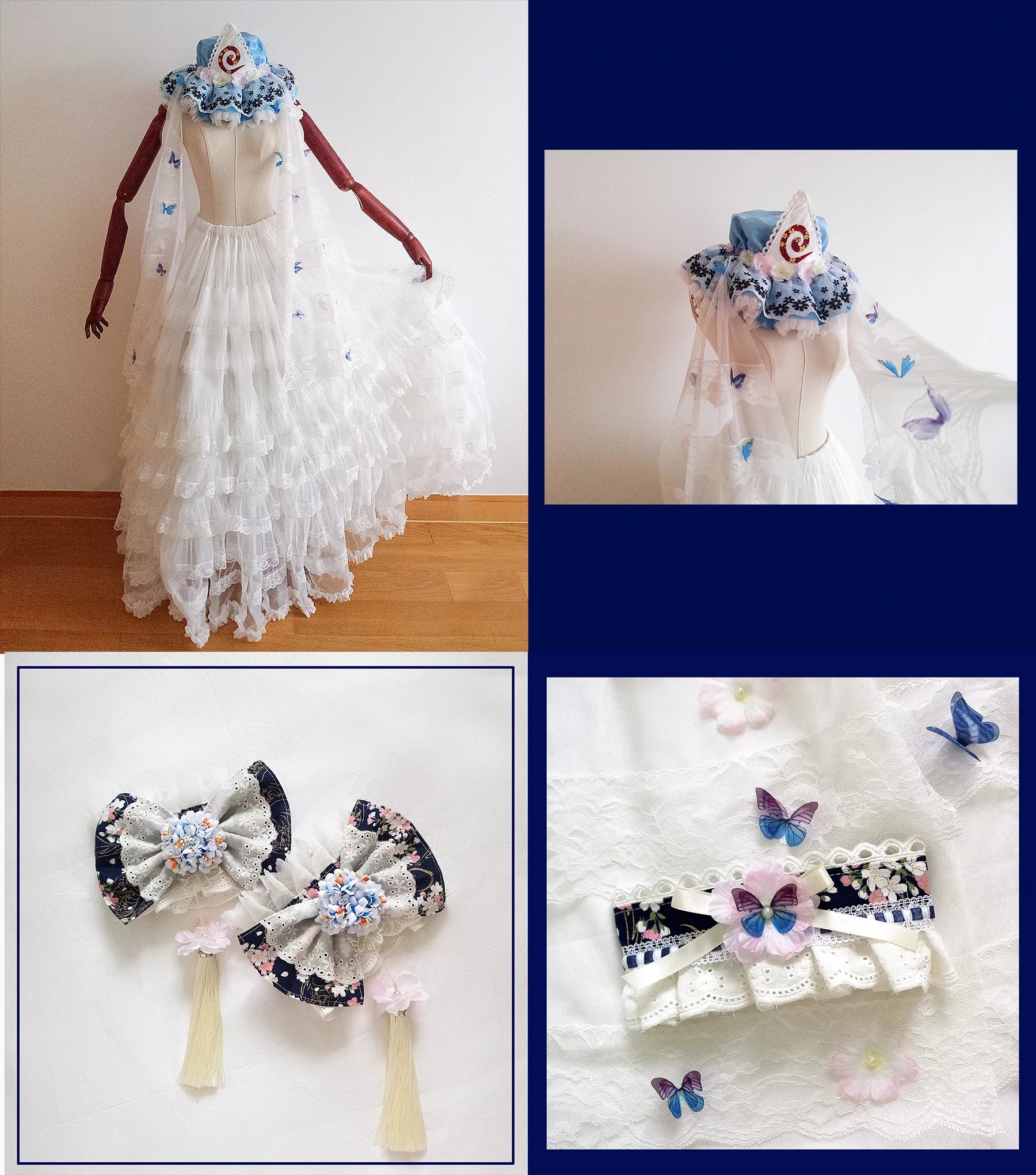 COS-HoHo [dostosowane] Anime Touhou Project Saigyouji Yuyuko Lolita sukienka elegancki mundur przebranie na karnawał Halloween strój damski