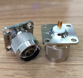 

1pcs Adapter N Type Male Plug 4 Hole panel Mount flange with solder cup straight connectors Wholesale