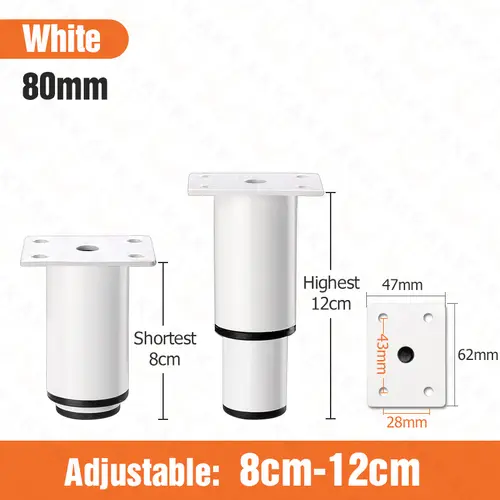 KAK Adjustable Furniture Leg Cold Rolled Steel Black White Table Feet Replacement Cabinet Sofa Metal Foot Furniture Hardware - Image 10