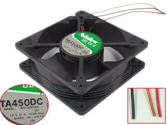 

Nidec TA350DC B31256-56 Server Cooling Fan DC 12V 0.49A 120x120x38mm 3-Wire