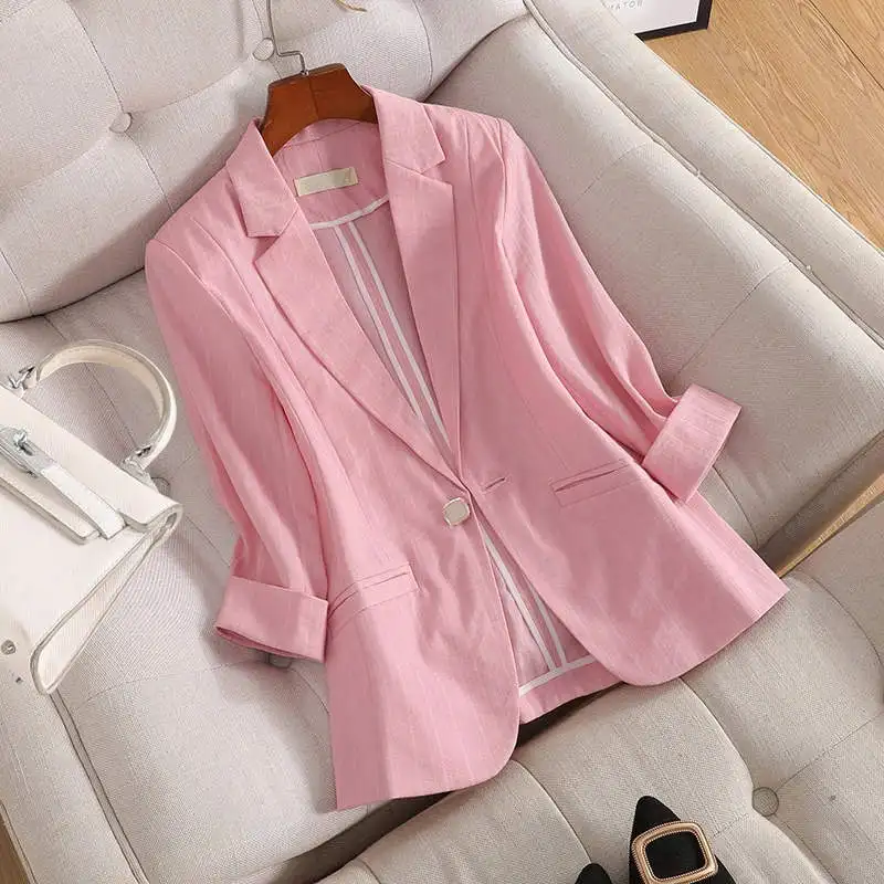 White Suit Jacket Women New Summer Fashion Thin Blazer Women Plus Size 3XL Chaquetas Elegant Casaul Blazers Autumn Coat C7451