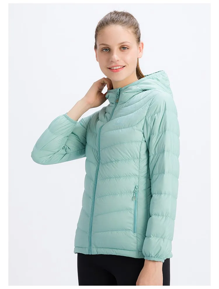 Winter Men Women Slim Down Jackets Outdoor Solid Color Hooded Down Coat Ultra-light Waterproof Windproof Warm Outwear Tops