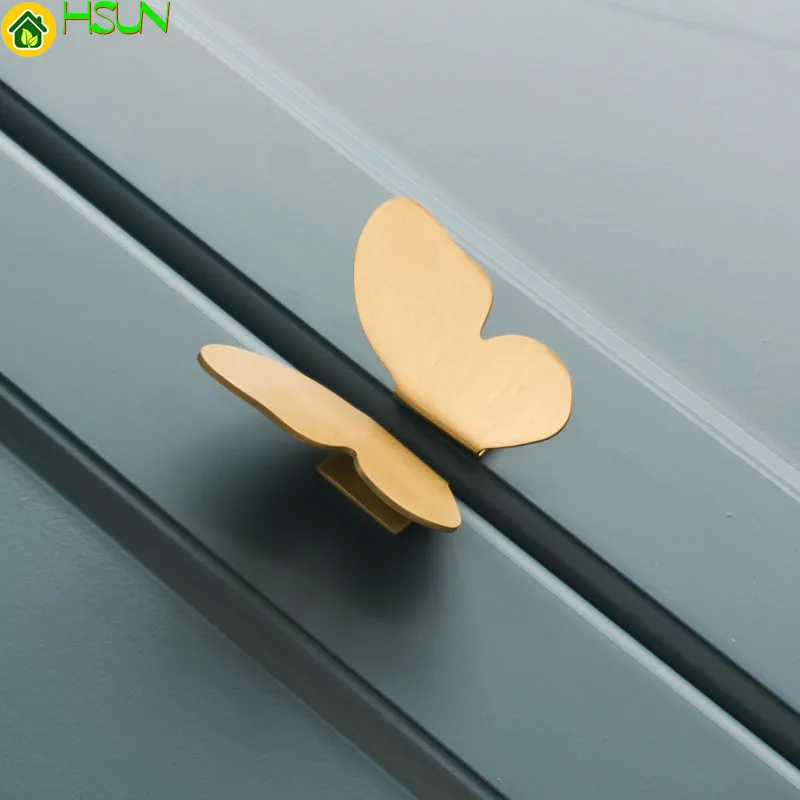 

Solid Brass Knobs Furniture Cabinet Handle Pull Gold Butterfly Dresser Drawer Knobs Pulls Harware Cupboard Pull Hanldles