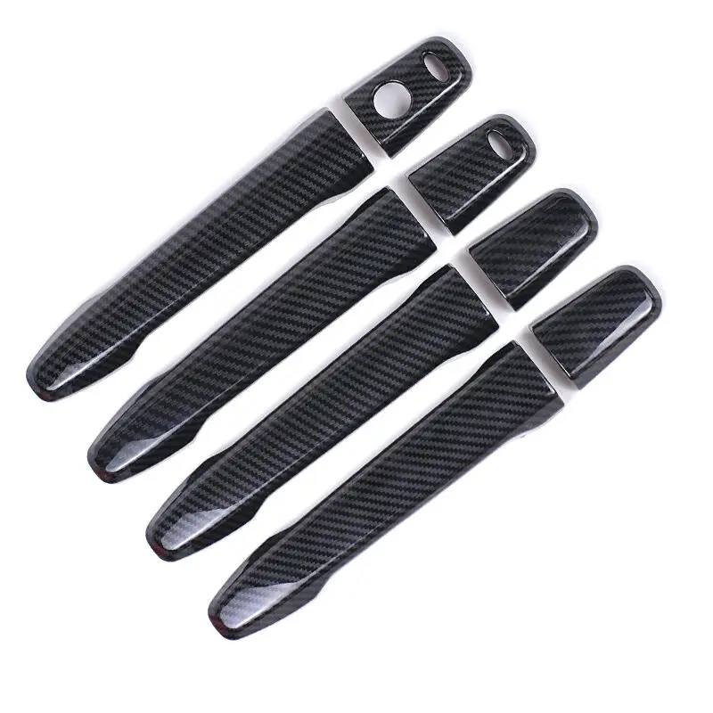 For Mitsubishi Outlander Lancer ASX 2008-2020 ABS Chrome Carbon Fiber Car Door Handle Bowl Cover Sticker Styling Accessories