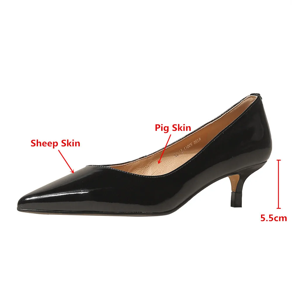 MILI-MIYA New Arrival Genuine Leather Low Heels Women Basic Model Pumps Lady Shallow Pointed Toe Work Dress Shoes Nude Gray