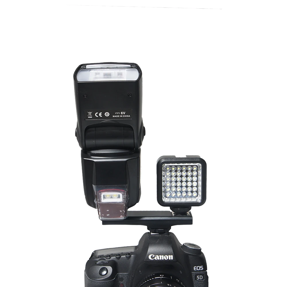 Soporte de luz de Flash de zapata Dual, divisor de WS-2N para Canon 7DII 70D 5diii Nikon D7100 D7200 DSLR, cámara y videocámara