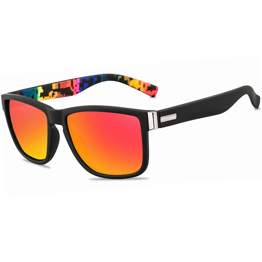 XaYbZc Fashion Wrap Quadratischer Rahmen Retro Dekorative Photochrome Klassische Sonnenbrille Damen Herren Vielseitige Muster Sonnenbrille UV400 – Detail 5