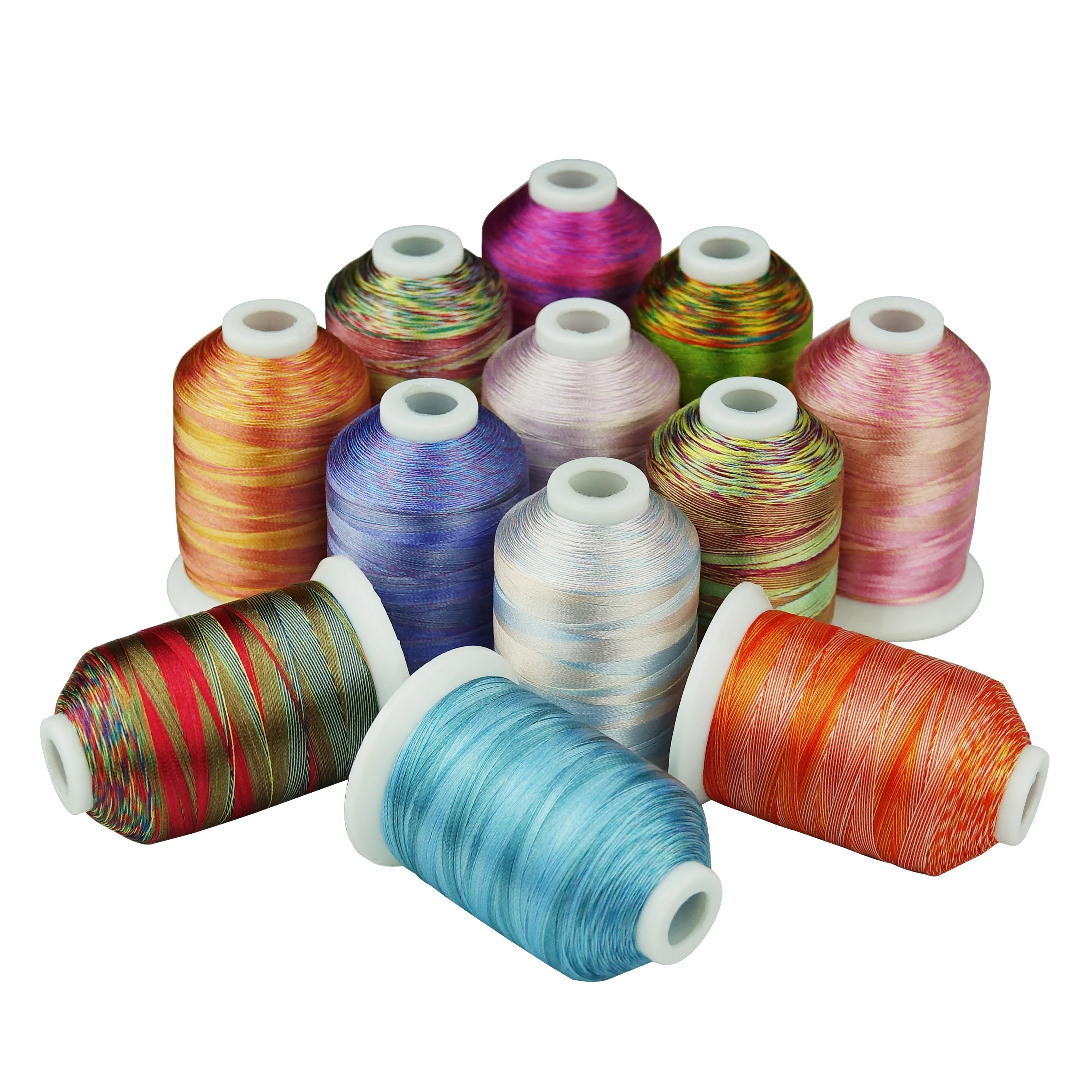 Simthread Assorted 28 Colors Embroidery Machine Thread Variegated Colors Multi Colors Thread