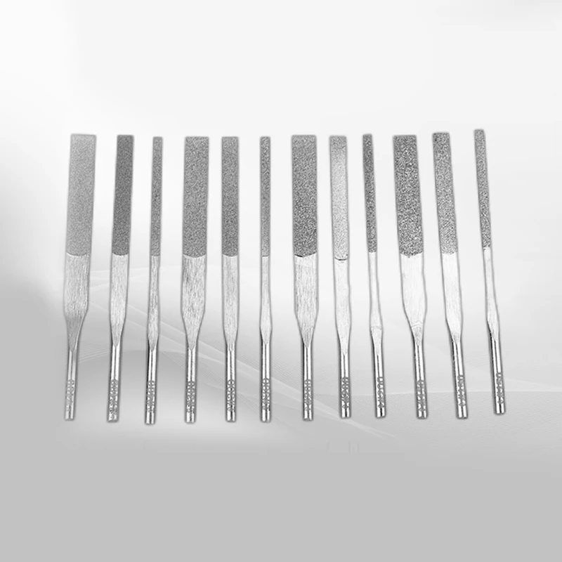 Jeu de fichiers de 12 pièces, poignée de 3 Mm, diamant conique, meulage pneumatique ultrasonique, Mtp-120 outils à main alternatives