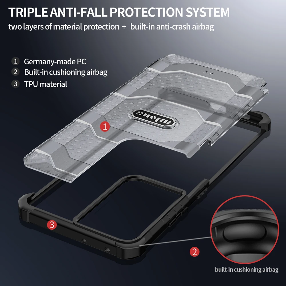 For Samsung Galaxy S21S21 Ultra S20 S20 Ultra 5G Note 20 Pro S20 FE Military Rugged Armor Case Drop-tested Protection Back Cover
