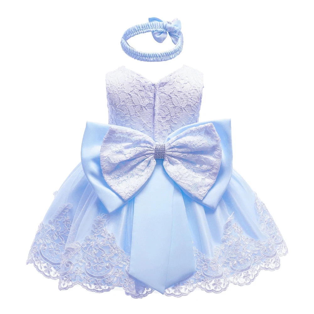 

Baby Girls Floral Lace Princess Formal Pageant Evening Wedding Birthday Party Dress Kids Bridesmaid Prom Bowknot Mesh Tutu Dress