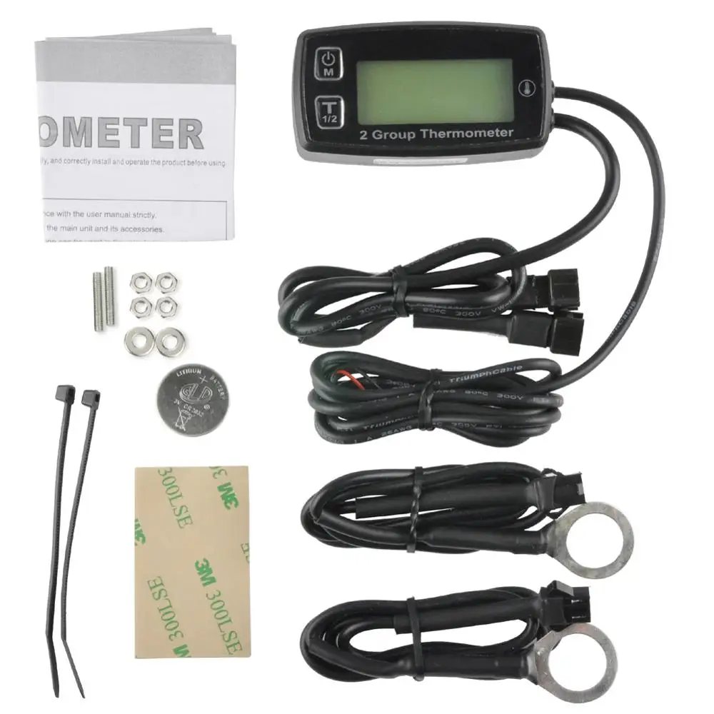 TEMP METER Thermometer Digital 2 Temperature Meter for Dirt Pit Bike Engine Motor Car Temperature Meter Oil Bike Motorcycle ATV