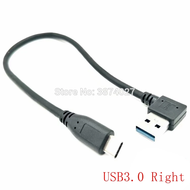 type-C to USB3.0 A male adapter cable type-A male to USB3.1 type-C 90 Degree Right Angled bent bending short cable 30cm