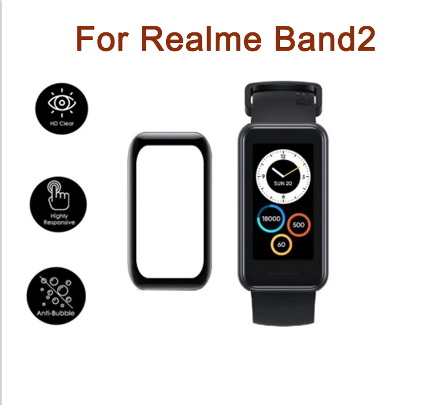 

Soft Fibre Glass Protective Films For Realme Band 2 Film Cover For Realme Screen Protector Case Smart Watch Accessories New