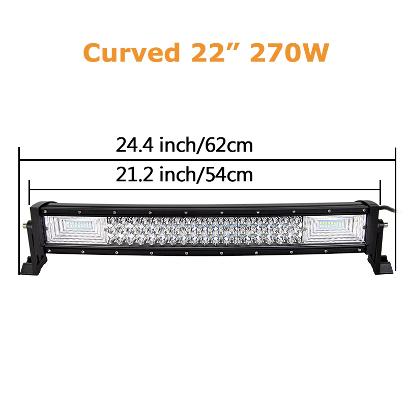 Curved/Straight 22 32 42 52inch 675W 540W Led Light Bar Driving Lights 7D 3-Rows Offroad Truck SUV ATV Tractor Car Boat image 3