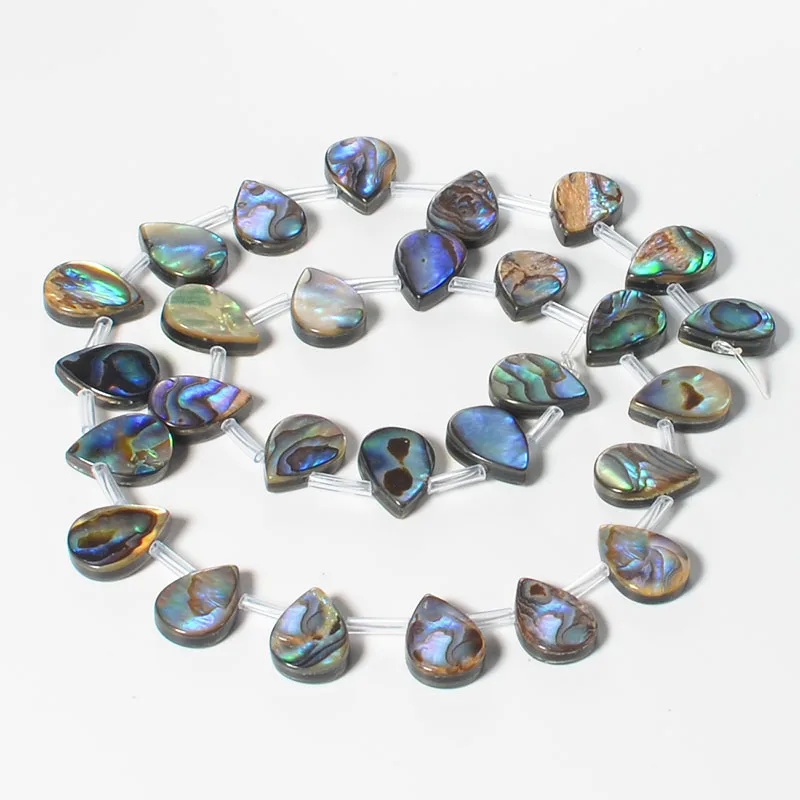 

1 Strand Natural Paua Abalone Shell Flat Teardrop Jewelry Making Loose Beads