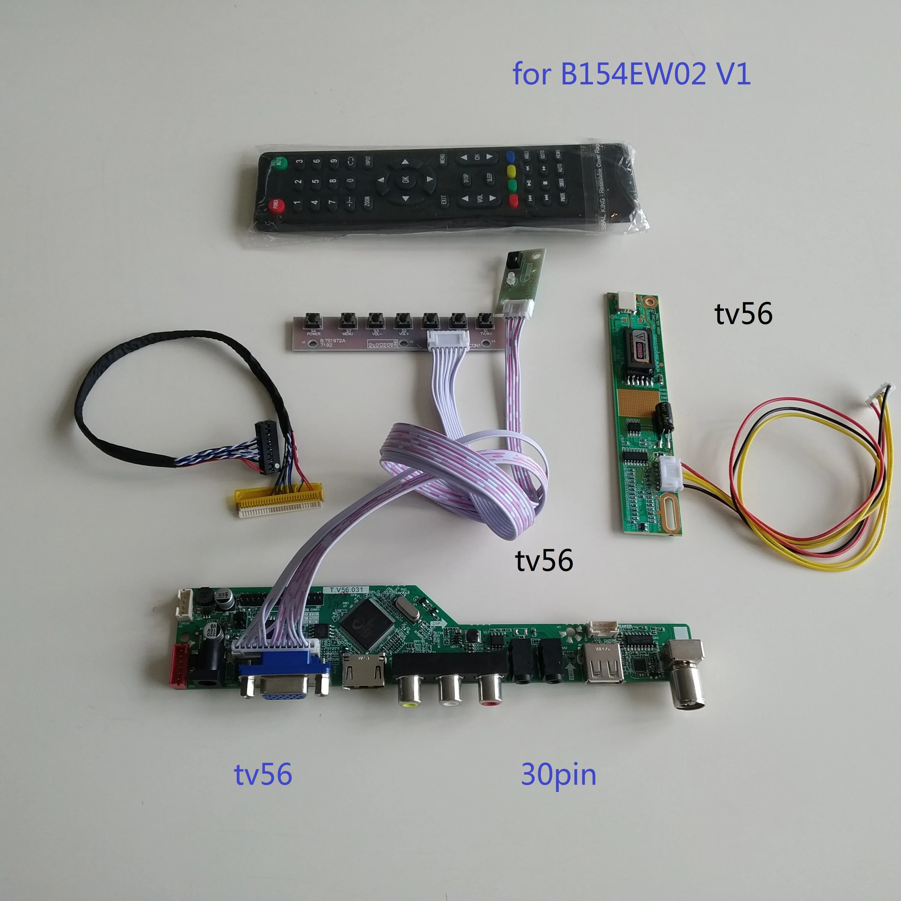 VGA AV TV USB LCD LED Controller ชุด DIY บอร์ดไดร์เวอร์เสียงสําหรับ B154EW02 V1 1280*800 สายจอภาพหน้าจอ