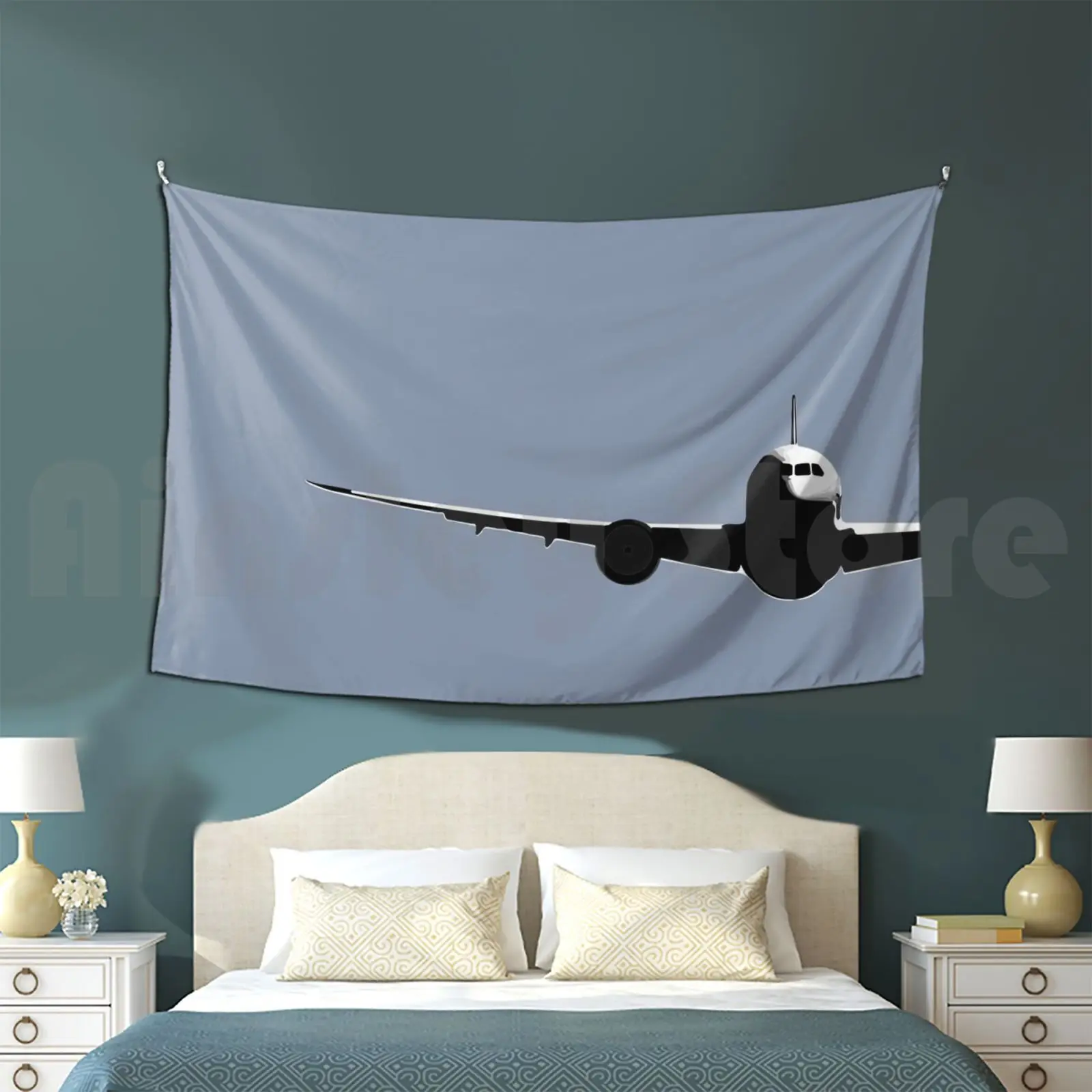 Boeing 787 Dreamliner-Commercial Jet Tapestry Living Room Bedroom Boeing 787 Dreamliner Boeing 787 Dreamliner Jet Airplane