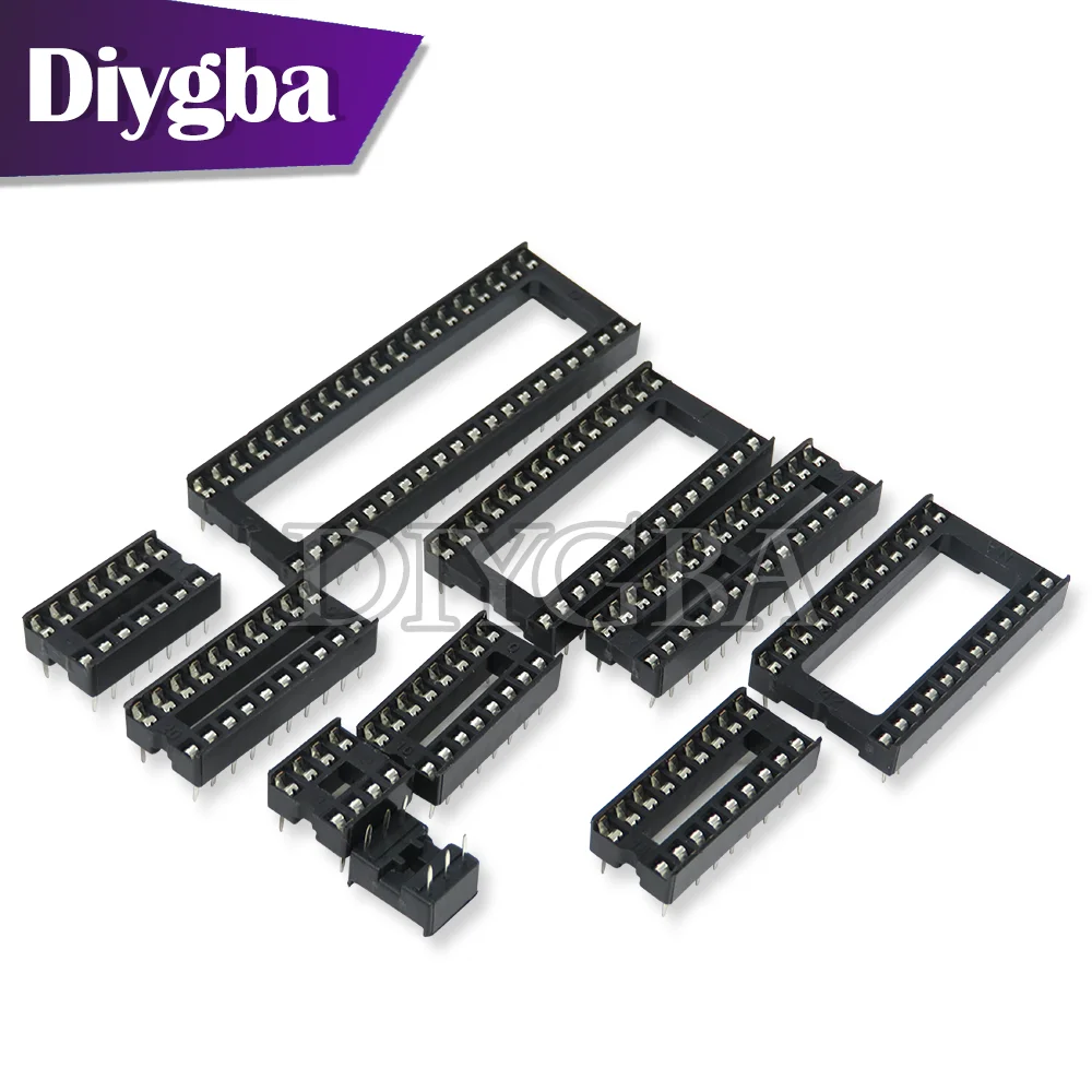 Imagem -04 - Soquete do Mergulho do Conector dos Soquetes de ic 14 16 18 20 24 28 40 Pin 254 Milímetros Dip6 Dip8 Dip14 Dip16 Dip18 Dip20 Dip28 Dip40 10 Peças