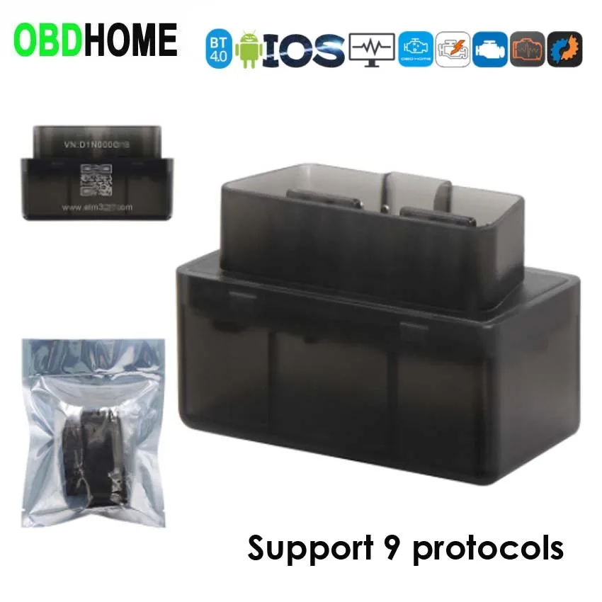 New OBD 327 V1.5 BT4.0 Car Code Reader Scanner Support 9 Protocol Elm327 Bluetooth-Compatible Supports for Apple/Android System