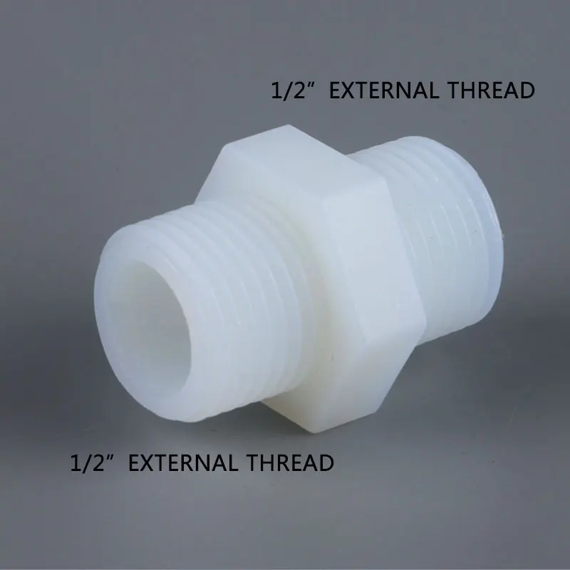 1/2 ''BSP Male untuk 1/2" External Thread Fitting Pipa Plastik Nilon Diameter 20MM Konektor Akuarium RO filter Air