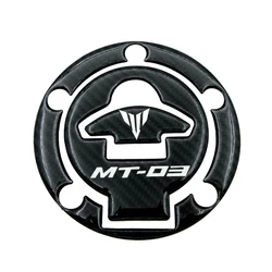 Cubierta de tapa de tanque de combustible de motocicleta, calcomanías protectoras, logotipo 3D, apariencia de fibra de carbono, pegatinas para Yamaha MT03 MT 03