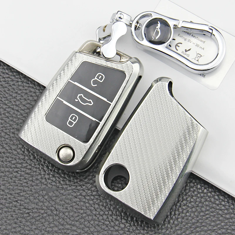 

New Carbon Fiber TPU Car Key Remote Case Cover For Volkswagen VW Golf 7 mk7 Seat Ibiza Leon FR 2 Altea Aztec For Skoda Octavia