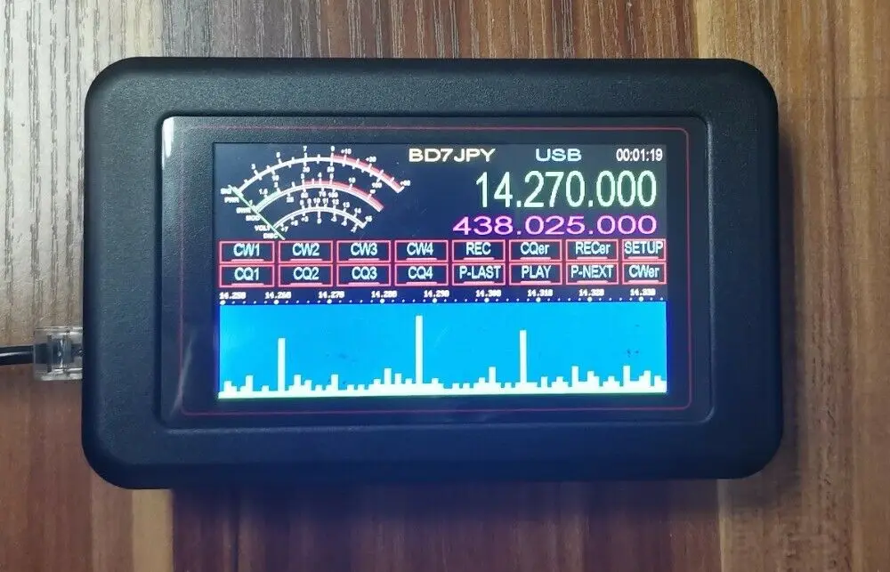 Zewnętrzny wyświetlacz Cat 4.3 "4. 3-calowy TFT LCD nagrywanie głosu + karta TF 32G dla YAESU FT-817/818/857/897/818ND/857D IC-7000/703/706