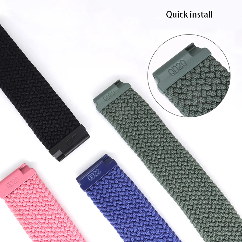 Pulseira de nylon elástica, pulseira para garmin vivoactive 3/4 forerunner 245 645, pulseira música para garmin vivoactive 22mm 20mm